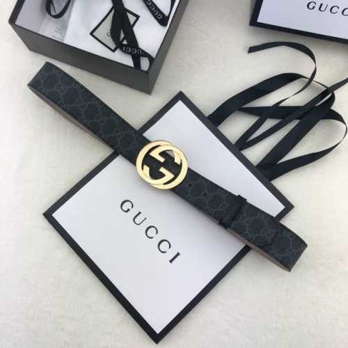 配全套包装盒 Gucci 古奇官网经典款 正品规格 原单品质 专柜pvc提花面料 头层进口变色磨砂底 官网40Mm 双g抛光亮面扣