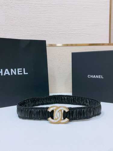 Chanel 24C Cc树脂白 齿链黄铜Logo扣 小牛皮 银色金属 与 金色金属 3.0Cm精品 弹力十足 百搭 优雅 码数含扣S=65Cm总长可用75、8