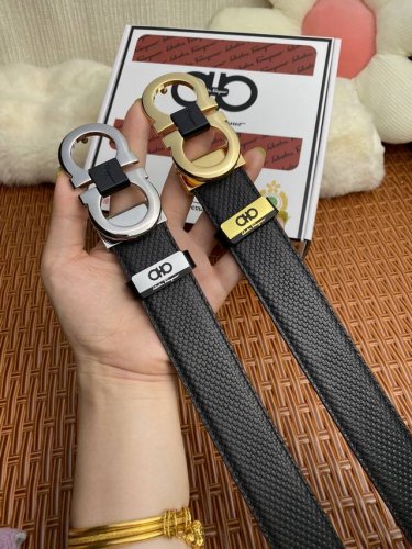 品名：菲拉格幕 原单皮带 材质：原单牛皮腰带 百分百头层牛皮腰带保证真皮，24K纯钢扣，专柜原单品质、做工精细，时尚大牌，送人自用首选 包装： 请认准如图专柜包