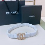 Chanel 24C Cc水钻 黄铜Logo扣 小牛皮 银色金属 与 金色金属 3.0Cm精品 弹力十足 百搭 优雅 码数含扣S=65Cm总长可用75、80、8