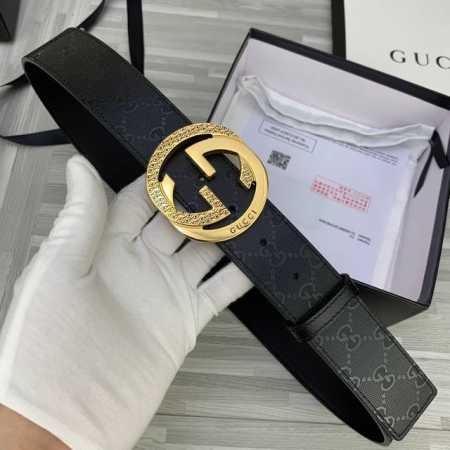 宽度3.8 Gucci 經典款g家標誌花面 頭層皮底；搭配原單鋼扣採用精挑細選進口頂級牛皮，手感柔軟細膩！做工精緻 商務既有時尚的 - 点击图像关闭
