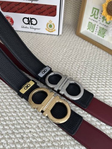 品名：菲拉格幕 原单钻扣 DDD 材质：原单牛皮腰带 百分百头层牛皮腰带保证真皮，24K纯钢扣，专柜原单品质、做工精细，时尚大牌，送人自用首选 DDD 包装：