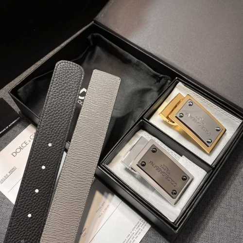 Dg宽3.5Cm Dolce&Gabbana 新款 搭配双扣头，轮换用，时尚商务同时兼顾，搭配可双面使用腰带，五金采用钌电镀 Dg 交叉造型徽标搭扣