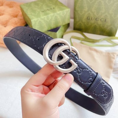特 Gucci 古奇经典款，双面原厂小牛皮压花搭配精品五金腰带，正品规格 3.8Cm
