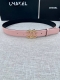 宽度3.0Cm Chanel 香奈儿 原版碰纹牛皮金 银 色镶钻钢扣。