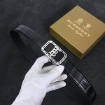 p220 ［自动扣腰带］巴宝莉 宽3.5Mm 双面进口头层牛皮制作 搭配经典钢扣 真材实料 时尚经典 做工精致 高端男士皮带 长度可裁剪100—125