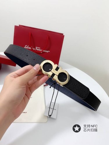 特 Ferragamo菲拉格慕 全套包装 3.5Cm高级定制款男士皮带 ，双面进口牛皮，自行选择搭配 真材实料 很有质感 时尚经典不失风范 可自行裁剪