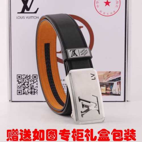 皮带：Lv..路易..威登自动扣 腰带：百分百头层牛皮，保证真皮。24K纯钢扣自动带身专柜同等质量， 送人自用首选 包装： 请认准如图专柜包装，赠送打孔器，银联