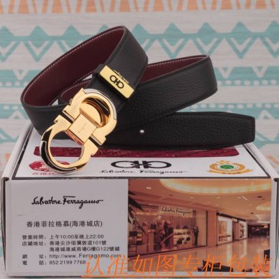 品名：菲拉格幕 皮带 原单 腰带 材料：百分百头层牛皮腰带，保证真皮皮带，专柜原单品质、做工精细，时尚大牌，送人自用首选 包装： 请认准如图专柜包装，赠送打孔器