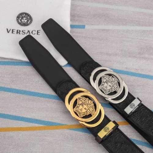 品名：Versace.范思哲 材质：原单牛皮腰带 百分百头层牛皮腰带保证真皮，24K纯钢扣，专柜原单品质、做工精细，时尚大牌，送人自用首选 包装