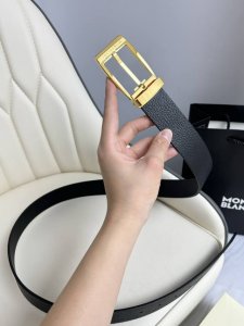特 Montblanc万宝龙 宽3.5Cm 采用头层牛皮 精品针式扣头 自由裁剪商务休闲