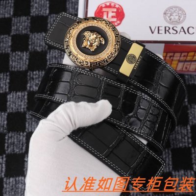 男士腰带：范思哲 原单 男士皮带：百分百头层牛皮，保证真皮。24K纯钢扣双面可用专柜同等质量， 送人自用首选 包装： 请认准如图专柜包装，赠送打孔器，银联发票，