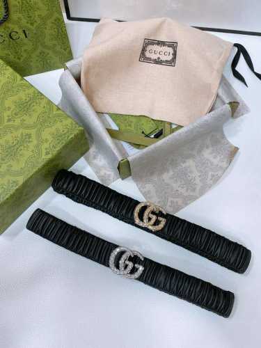 Gucci 24 Gg水钻 黄铜logo扣 小牛皮 银色金属 与 金色金属 3.0Cm精品 弹力十足 百搭 优雅 码数含扣s. M. L. Xl