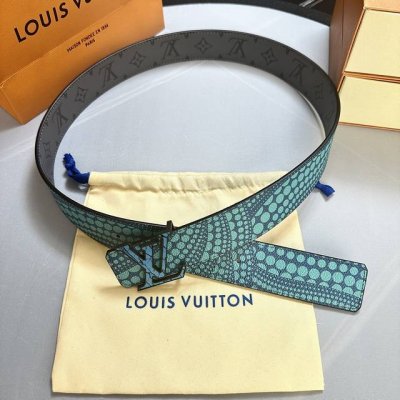 原版包裝 L0Uis Vuitt0N 專櫃最新升級版本 寬度40毫米 全新訂製帆布灰色花搭配絲印藍色花紋帆布底 配置新型字母搭扣 雙面用 經典百搭款！