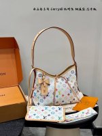 全套礼盒包装 升级版 钢五金！带丝巾 Lv 白三彩Carryall托特包Tote购物袋 村上隆联名白彩 经典老花 系列 精致美丽 高级优雅 很好驾驭，不挑衣服，