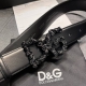 p230 Dg，宽4.0Cm Dolce&Gabbana 新款 金色电镀金属徽标搭扣搭扣下方设有点扣 无镍搭扣与配件，进口头层双面牛皮