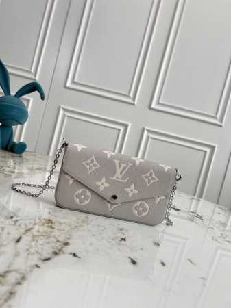顶级原单芯片版M14227 本款 Pochette FéLicie 链条包为柔软 Monogram Empreinte 皮革压印经典 Monogram 图案，以 - 点击图像关闭