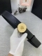 宽度：4.0Cm 范思哲 此款腰带饰有标志性的Versace美杜莎头像扣，彰显品牌格调。是一款精美的衣橱必备单品。