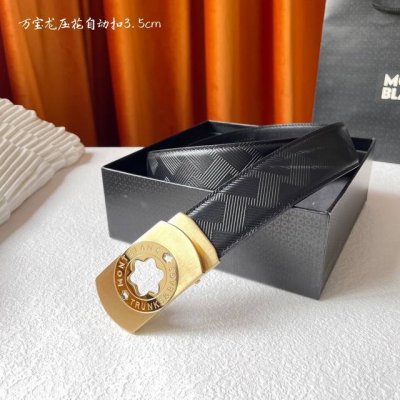 品牌:万宝龙 价格P整套 尺寸:带宽34Mm 正品尺寸 五金材质:专柜精品扣，真空电镀，工艺精细 带身材质:天然头层牛皮.质感十足，手感柔软。时尚个性，经典百搭