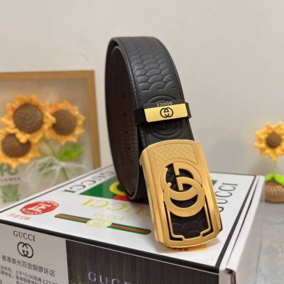 品名：古奇.Gu...Ci 材质：原单牛皮腰带 专柜原单品质、做工精细，时尚大牌，送人自用首选 包装： 请认准如图专柜包装赠送打孔器手提袋专柜礼盒宽度3.8Cm