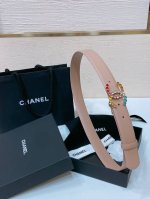 Chanel 24C 水钻粉 红 兰 青 黄彩色金属 Logo搭扣 黄铜金属进口胎牛皮平纹带身 手感柔软 细腻 3.0Cm