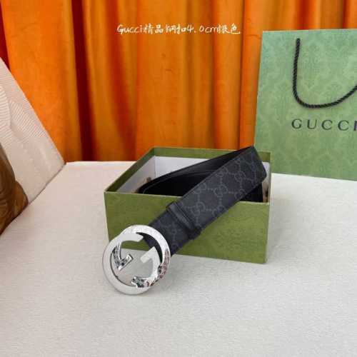 特 Gucci 经典款进口原厂印花面 搭配原版皮底 精品钢扣 宽4.0 Cm 经典永不过时款 潮流大方 时尚百搭
