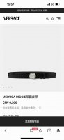 特 范思哲 宽4.0Cm 新款 皮带，饰有双面Medusa Biggie搭扣，一面光滑，另一面饰有仿鳄鱼纹压花 双面使用