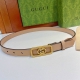 Gucci 古奇官网新款，双面原厂小牛皮搭配互扣式双g精品纯铜五金腰带，专柜规格 2.0Cm