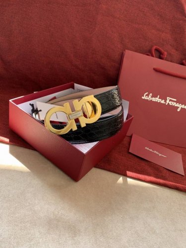 Salvatore、 Ferragamo 基础经典男款3.5Cm 官网有售 专柜同步最新原版定制扣头 两面头层牛皮 顶级 原单扣150