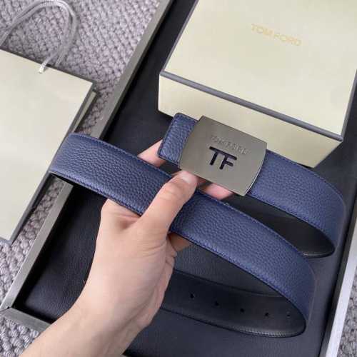 Tom Ford 汤姆福特。新品高端双面小牛皮，简约商务男士腰带，4.0Cm宽，双面使用，配原版包装