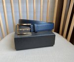 Prada 普拉达 双面头层牛皮 男士简约商务休闲针扣 宽3.5Cm 顶级做工 品质保证 手感极佳 原单品质