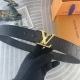 Lv 特种皮腰带系列 ，原厂五金精品不锈钢扣，手感柔软舒适 宽3.8Cm。