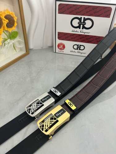 品名：菲拉格幕 自动带 材质：原单牛皮腰带 百分百头层牛皮腰带保证真皮，24K纯钢扣，专柜原单品质、做工精细，时尚大牌，送人自用首选 包装： 请认准如图专柜包装