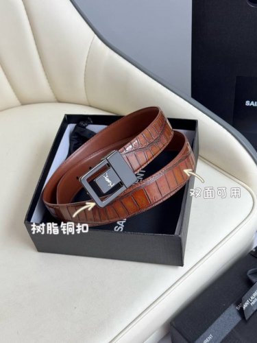 2025 开春秀款Saint Laurent 圣罗兰女士腰带皮带 原厂真金电渡扣头，意大利原厂皮，宽3.0Cm，代购级。