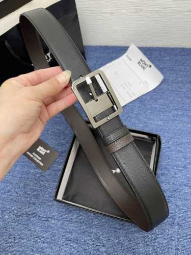 Montblanc万宝龙 全套包装 宽3.5Cm 采用头层牛皮 精品扣头 自由裁剪商务休闲皮带