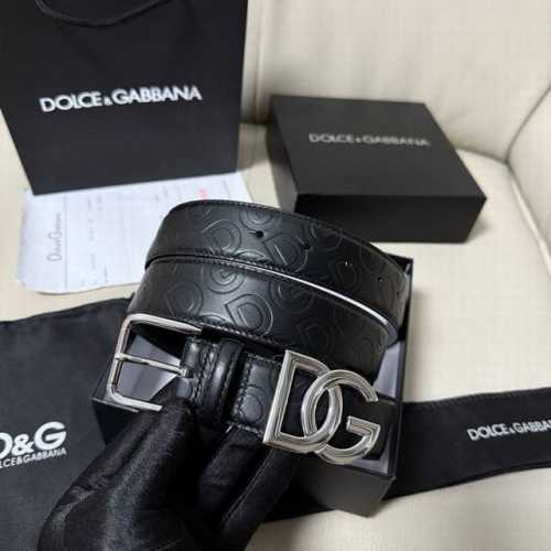 Dg，宽3.5Cm 杜嘉班纳 新款 压花小牛皮简约百搭腰带，Dolce&Gabbana Milano 针扣标牌装饰别具一格。