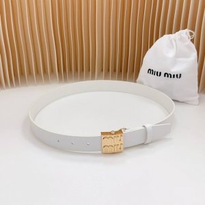 3.0Cm 缪缪官网新款，双面头层牛皮皮料，长度：.75.80.85.90.95.100欧，铜五金扣原版开模定制庆祝]