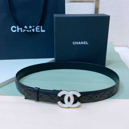 特P210 Chanel 23P Cc 树脂白 与 金Logo扣. 进口胎牛皮腰带 3.0Cm精品 精致 典雅 Chic又时髦 - 点击图像关闭