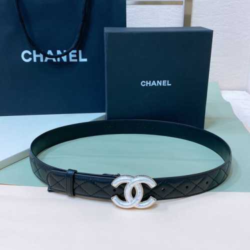 特P210 Chanel 23P Cc 树脂白 与 金Logo扣. 进口胎牛皮腰带 3.0Cm精品 精致 典雅 Chic又时髦