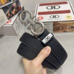品名：菲拉格幕 原单皮带 材质：原单牛皮腰带 百分百头层牛皮腰带保证真皮，24K纯钢扣，专柜原单品质、做工精细，时尚大牌，送人自用首选 包装： 请认准如图专柜包