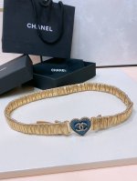 Chanel Cc爱心 牛仔 金 黄铜Logo扣 小牛皮 银色金属 与 金色金属 3.0Cm精品 弹力十足 百搭 优雅 码数含扣S=65Cm总长可用75、80、