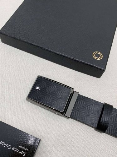 Mont~Blanc万~宝龙 宽3.5Cm 进口双面牛皮 百分百专柜纯铜扣 一带两用 时尚大气 成功男士的必备品 送礼佳品 自行裁剪尺码 扣头可随意搭配！