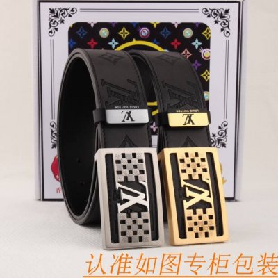 腰带皮带：Lv 路易威登原单牛皮皮带 男款皮带：材质百分百头层牛皮腰带保证真皮皮带，专柜原单品质、做工精细，时尚大牌，送人自用首选包装： 请认准如图专柜包装赠送