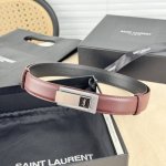 Sa Int Laurent 圣罗兰女士腰带皮带 真金电渡扣头 意大利皮 宽2.5Cm