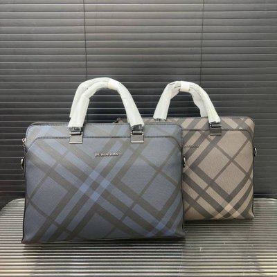 Burberry 巴宝莉 男士格子公文包 电脑包 斜挎手提包 经典百搭 实物拍摄 原厂原版面料 高端品质 配送防尘袋 38 X 27 Cm。