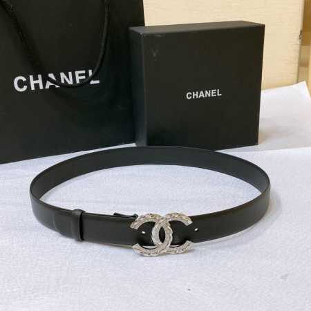特 Chanel 23p Cc 水钻 麻花金 与银 Logo扣. 进口胎牛皮腰带 3.0Cm精品 精致 典雅 - 点击图像关闭