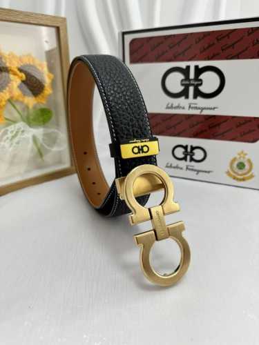 品名：菲拉格幕 原单 材质：原单牛皮腰带 百分百头层牛皮腰带保证真皮，24K纯钢扣，专柜原单品质、做工精细，时尚大牌，送人自用首选 包装： 请认准如图专柜包装赠