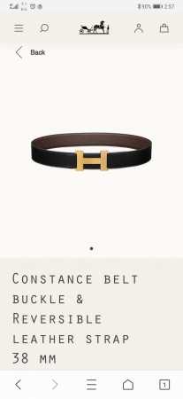 特 Hermes.爱马仕 官网同步 宽度38Mm 原版荔枝搭带身搭配原版精品钢扣，男装的经典搭配，可双面使用完美配饰！ - 点击图像关闭