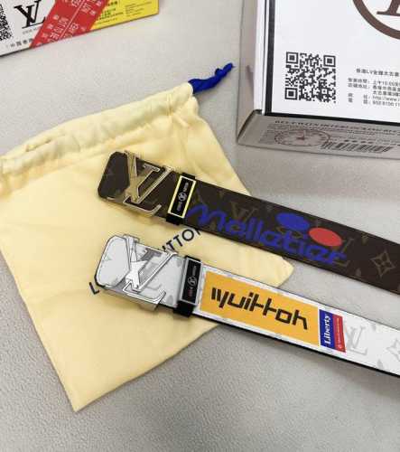 皮带：Lv..路易..顶级原单复刻. 腰带：百分百头层牛皮，保证真皮。不规则雕花24K纯钢扣涂鸦彩绘图案艺术双面可用专柜同等质量， 送人自用首选 包装： 请认准