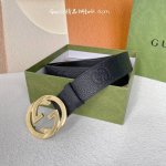 Gucci.古驰 全套包装 3.8Cm进口小牛皮压花, 专柜正品1:1完美复刻. 原版底皮, 采用热压印技术的gucci Signature皮革精制而成，触感厚